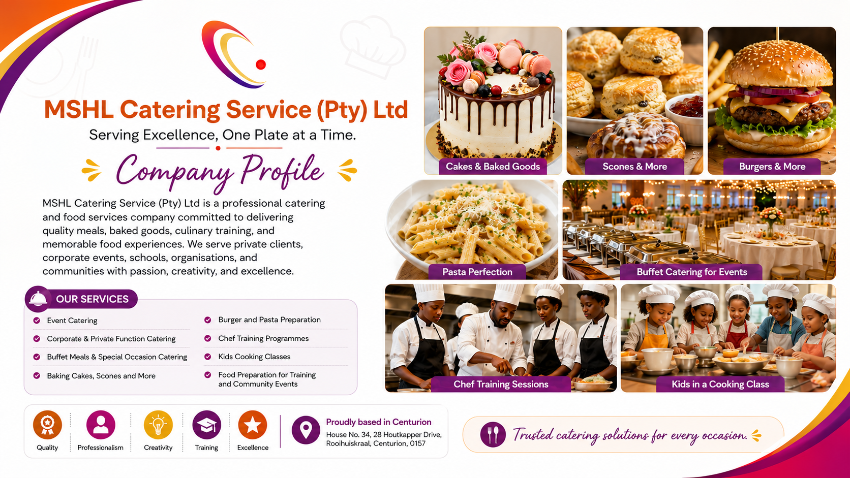 MSHL Catering Service company profile overview banner